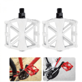 Miniatyrbild 4 av 5: MTB Cykel Metall Legering Platt Plattform Pedaler Landsväg Mountainbike Pedal Vit