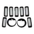 [RM] Front Mesh Grille Inserts Headlight Rings Kit for Jeep Patriot 2011 2016