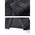 Miniatyrbillede 3 af 5: Uldfrakke til mænd, efterår & vinter, dobbelt krave, uldfrakke, tyk uldfrakke, lang jakke sort 4xl 4xl black