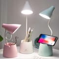 Miniatyrbilde 1 av 5: Bordlampe, LED-bordlampe 3 lysmoduser og berøringssensor, dimbar 360 rotasjon bordlampe for lesing, studier, arbeid (rosa)