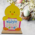 Miniatyrbild 4 av 5: Påskhare Figur Stående Prydnads Trä Levande Utseende Påsk Konst Ornament för Bord 3
