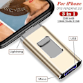Miniatyrbild 2 av 5: 3-i-1 USB 3.0 Flash Drive 128GB Metall Pendrive Android OTG Mirco USB Minne Blue