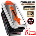 [RM]3-pack Arc edge Privacy Tempered Glass compatible with iPhone 17 16 15 14 13 12 11 Pro Max Anti-Spy Screen Protector Easy Tool Protective Glass iP 12Min iP 12Mini 3 Pieces