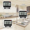 Miniatyrbillede 7 af 8: Digitalt køkkenur med alarm, stort LED-display, høj alarm, magnetisk montering og stativ til madlavning Sporr Black White