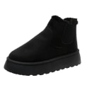 Miniatyrbild 1 av 5: Vinterstövlar för damer, snökängor, plysch, varma, halkfria, vattentäta, damskor, platta sneakers, avslappnade slip-on ankelstövlar, Botas Mujer black 38