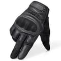 [RM]Touchscreen MC Gloves in PU Leather, Full Finger [DB] Black Black S