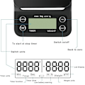 Miniatyrbild 5 av 5: Digital Kaffevåg Med Timer, Multifunktionell Portabel Med Display