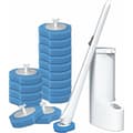 [RM]Disposable Toilet Brush with 16 Replacement Heads and Disposable Holder for Bathroom Cleaning