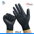 Miniatyrbild 1 av 5: 10/20 Par Polyuretan Säkerhetsarbetshandskar Reparationshandskar med Palmbeläggning Black 10 pairs L