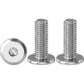 M6x20 mm sekskantede skruer med fladt hoved, 20-pak i A2 rustfrit stål, unbrakonøgle til robust fastgørelse
