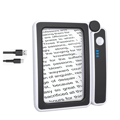 [RM]4X Large Magnifying Glass with Light for Reading Illuminated Magnifier with 10 LED Foldable Handheld Magnifiers for Seniors