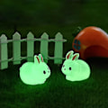 Miniatyrbild 4 av 4: Påsk 10st Självlysande Påskhare Miniatyrer Lysande i Mörker Kaniner För Förtrollad Trädgård White