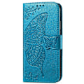 Miniatyrbillede 2 af 6: iPhone 13 - Læderetui med sommerfugleprint - Blå 40