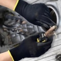 Miniatyrbild 2 av 5: 10/20 Par Polyuretan Säkerhetsarbetshandskar Reparationshandskar med Palmbeläggning Gray 10 pairs L