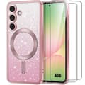 [RM]Skyddsfodral - BOOLING - för Samsung Galaxy A56 5G - Silikon - Kameraskydd - Rosa - 2 Glas Rosa