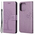 Miniatyrbillede 1 af 6: iPhone 13 - Owl Tree Læder Cover - Lilla 60
