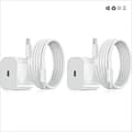 [RM]Charger - 20W USB-C Fast Charger - Adapter + 2-meter Data Cable (White, 2-pack) 2-Pack 2-Pack USB-C