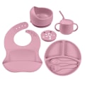Miniatyrbild 1 av 5: Barnservis BPA-fri, Babysilikon Servisset light pink