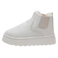 Miniatyrbild 1 av 5: Vinterstövlar för damer, snökängor, plysch, varma, halkfria, vattentäta, damskor, platta sneakers, avslappnade slip-on, ankelstövlar för kvinnor, Botas Mujer white 41