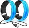 2 st Laddningsbara LED-Armband, Reflekterande LED-Löpararmband, Justerbara