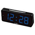 Miniatyrbild 1 av 5: Stor LED-display elektronisk skrivbords digital väckarklocka EU-kontakt blå