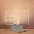[RM]Kreativ LED-notatbrett nattlys USB-meldingstavle med penn DIY nattlampe White E