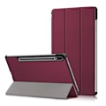 Pikkukuva 1 / 5: Galaxy Tab S7 FE/S7 Plus/S8 Plus Kolminkertainen nahkakotelo Wine red Vin, röd
