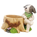 Miniatyrbild 3 av 5: Blomkruka i Harts med Suckulenter Söt Djur Mikro Landskap Hund Planteringskärl