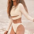[RM]Badedrakt Crop High Tankini Bikini Enkel Badedrakt Dame Hvit White S