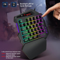 Miniatyrbild 2 av 5: Enhands RGB Gaming Tangentbord, Kompakt Professionellt Gaming Tangentbord 35 Tangenter Ergonomiskt Handledsstöd Inbyggd Tangentbord Mus Konverterare