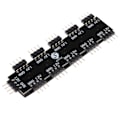 Miniatyrbild 3 av 5: 2 stycken 4-pin 12V RGB Moderkortsfläkthubb Splitter Controller för PC Dator