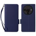 [RM]Futteral til ZTE Blade A76 5G med håndleddsrem, litchi-tekstur PU-skinn lommebokfutteral [DB] Mørk b Dark blue Dark Blue