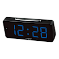 Miniatyrbild 2 av 5: Stor LED-display elektronisk skrivbords digital väckarklocka EU-kontakt blå