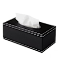 Miniatyrbild 4 av 5: PU Läder Tissue Box Omslag Hållare För Badrum Bänkskivor