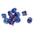 Miniatyrbild 2 av 5: 10 st 10-sidiga tärningar d10 polyedriska tärningar för bordsspel dungeons and dragons blå lila