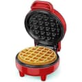 [RM] Mini Waffle Iron, Waffle Maker, Clear Indicator Light, Non-Stick Coating, Cool Touch Handle, Compact Size Red
