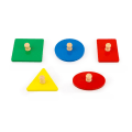 Miniatyrbild 3 av 5: Montessori Geometriska Block Träplugg Pusselbräda Leksak för Barn - Fyrkant