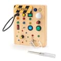 Montessori Busy Board Tre – Sensorisk Aktivitetsleke med LED-lys for Småbarn og Reise