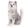 Miniatyrbild 1 av 5: Realistisk fuskpäls husky djur undervisningsmodell figurer heminredning - hukande