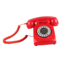 Miniatyrbild 4 av 5: Retro Telefon med Roterande Nummerskiva och Röd Klocka