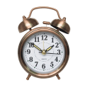 Miniatyrbild 1 av 5: Retro dubbel ring väckarklocka kopparröd hög alarm batteridriven väckarklocka