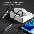 Miniatyrbild 3 av 5: USB-laddare Laddstation Snabbladdning 3 Mutil USB C PD Snabbladdare Black