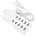 USB Charging Station 10-Port Wall Power Smart Charger for Multiple Devices EU Plug 100-240V[RM]