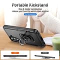 Miniatyrbilde 4 av 5: For Samsung Galaxy A36 5G deksel militær grad ringstøtte PC+TPU telefondeksel Multicolor Black