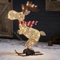 Udendørs julefigur LED-skiløb Elg Haveindretning Ornament 35cm[RM]
