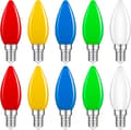 [RM]10-pak E14 1W farvede pærer, E14 farvede LED-pærer, E14 farvede LED til lyskæder, fester, juledekorationer