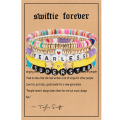 Miniatyrbild 5 av 6: Taylor Swift Musikaliskt Vänskapsbrev Pärlarmband FEARLESS with SUPERSTAR with with 白卡