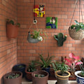 Miniatyrbild 3 av 5: Lat Suckulent Planter Blommor Blomkruka 12x9cm Luftväxt Blomkruka Grå