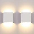 [RM]2-pack LED Wall Light Indoor 7W Waterproof Modern Warm White Lamp 3000K Small Square Lamp for Bedroom Hallway