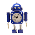 Miniatyrbild 1 av 5: Tecknad Robot Tystgående Väckarklocka Sängbord Hem Sovrum Dekor Gåva Blå
